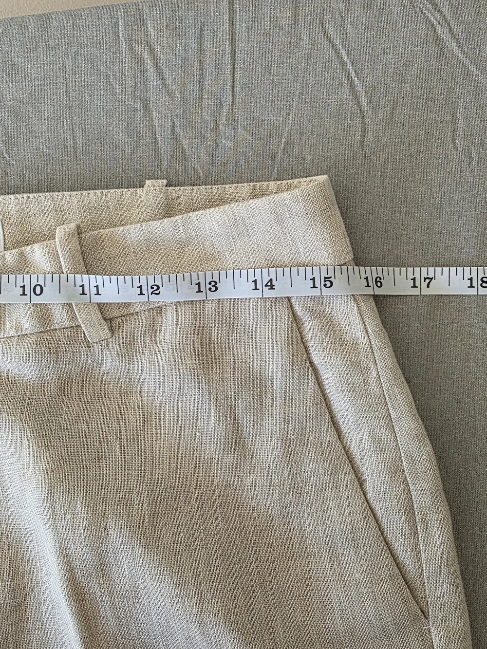 MANGO Suit Linen Trousers Straight Pants Beige High Rise NWOT US 8 EUR 40
